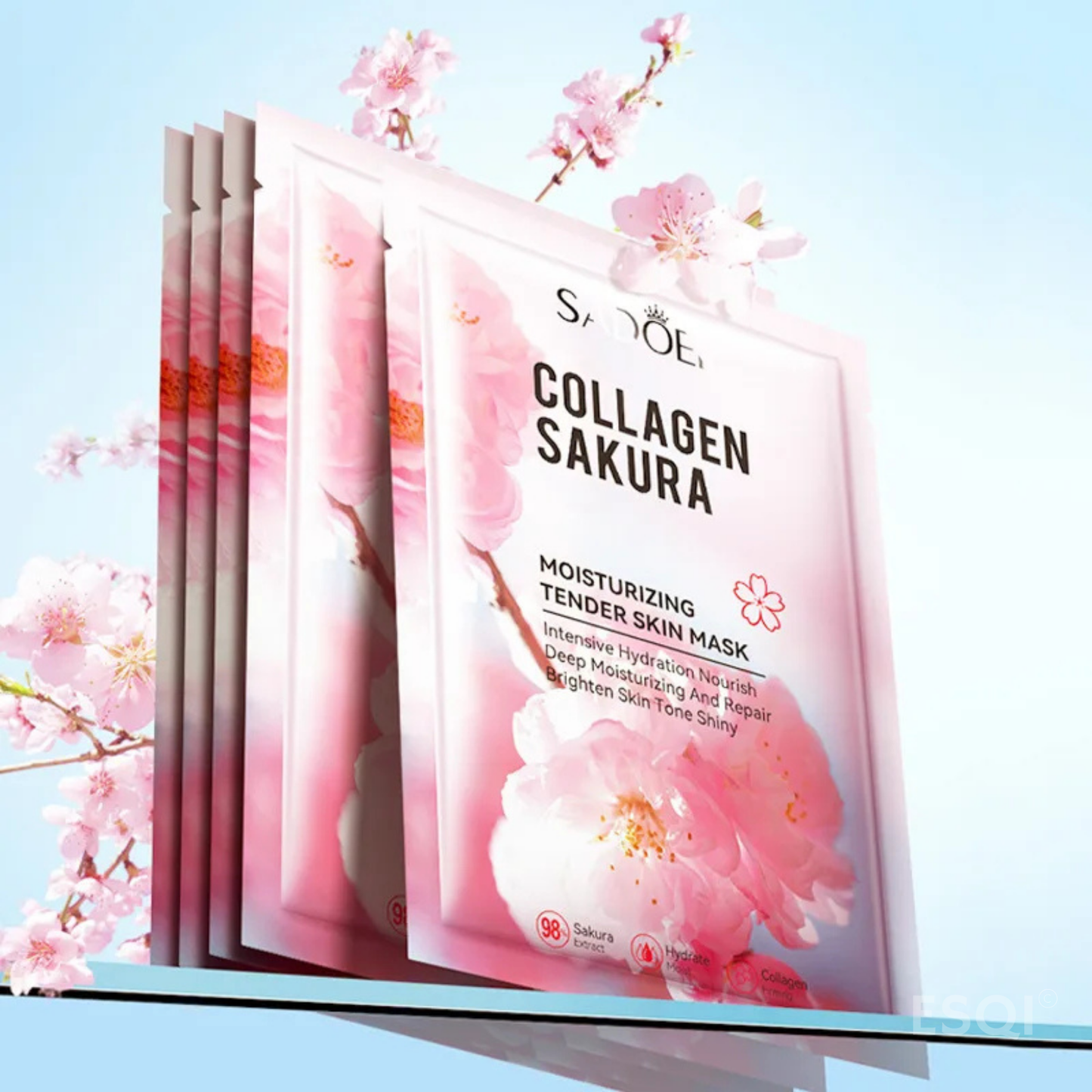 10 X Sakura - Hydraterend Collageen Gezichtsmasker